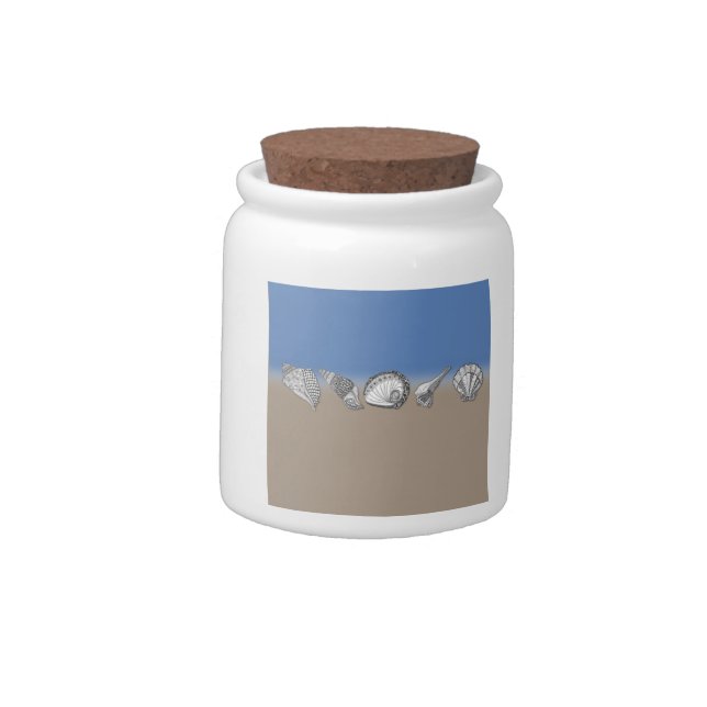 Seashell Drawing Art Candy Jar (Left)