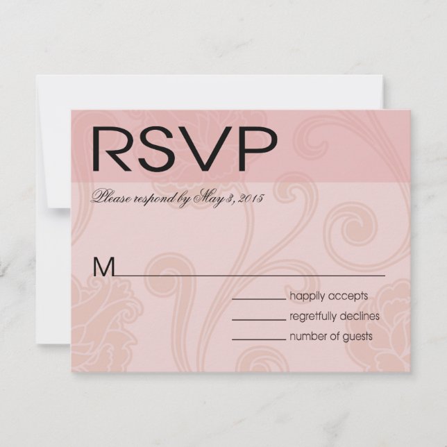 Seashell Dreams Beach Wedding RSVP pink Card (Front)