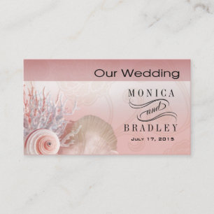 Seashell Dreams Beach Wedding Website pink Enclosure Card