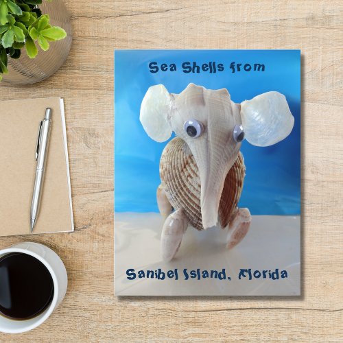 Seashell Elephant Craft Animal Sanibel Island FL Postcard