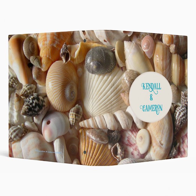Seashell Family Vacation Album 3 Ring Binder (Background)