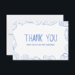 Seashell Frame Hand Drawn  Thank You Card<br><div class="desc">Whimsical "Seashells and Wedding Bells" themed double sided thank you card featuring a charming hand-drawn seashell frame, which captures the beauty of the ocean and creates a lively border that complements the seaside theme. The casual and whimsical handwritten font adds a personal touch, enhancing the fun, laid-back vibe. With a...</div>