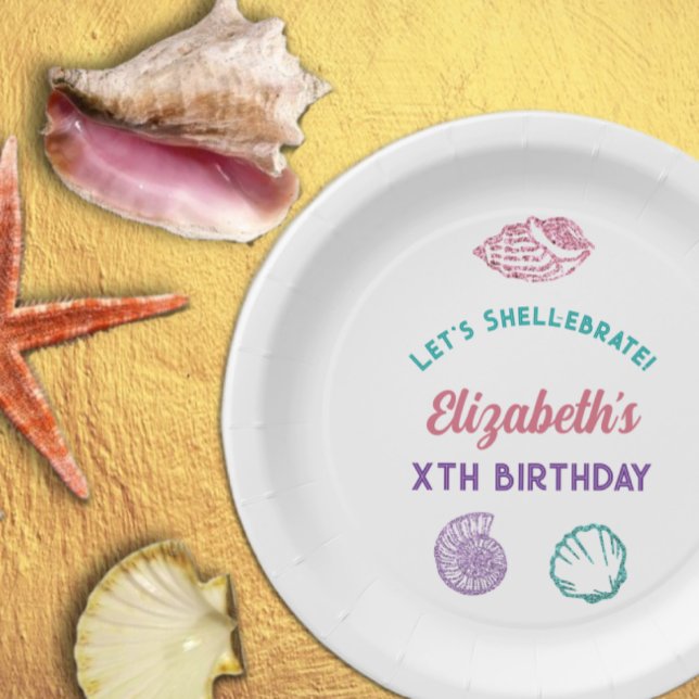 Seashell Girls Birthday Paper Plates (Creator Uploaded)