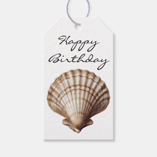 Seashell Happy Birthday Gift Tags