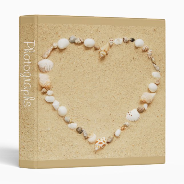 Seashell Heart 1" Photo Album Binder (Front/Spine)