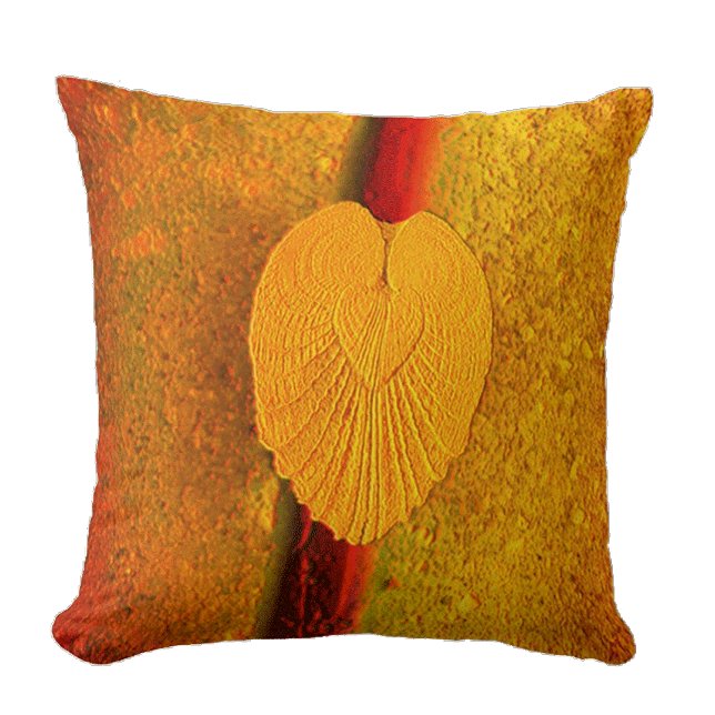 Seashell Heart Angel Wings- Golden Sunrise Throw Pillow (Creator Uploaded)