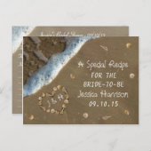 Seashell Heart Beach Bridal Shower Recipe Cards (Front/Back)