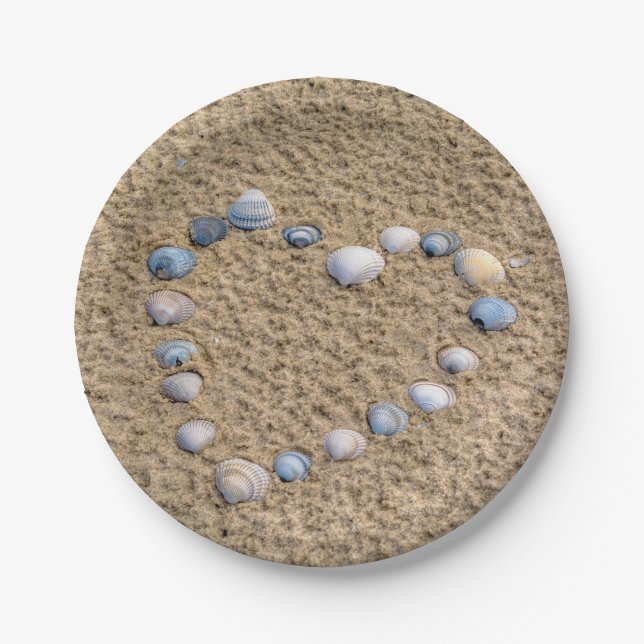 Seashell heart paper plates (Front)