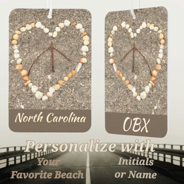 Seashell Heart Peace Sign OBX Beach NC Air Freshener (Creator Uploaded)