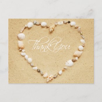 Seashell Heart Thank You Postcard by Meg_Stewart at Zazzle