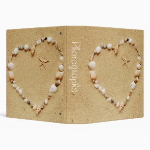 Seashell Heart with Starfish 1.5" Photo Album 3 Ring Binder