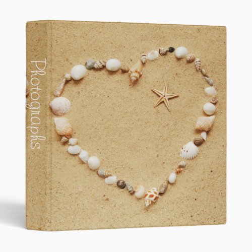 Seashell Heart with Starfish 1 Photo Album Binder