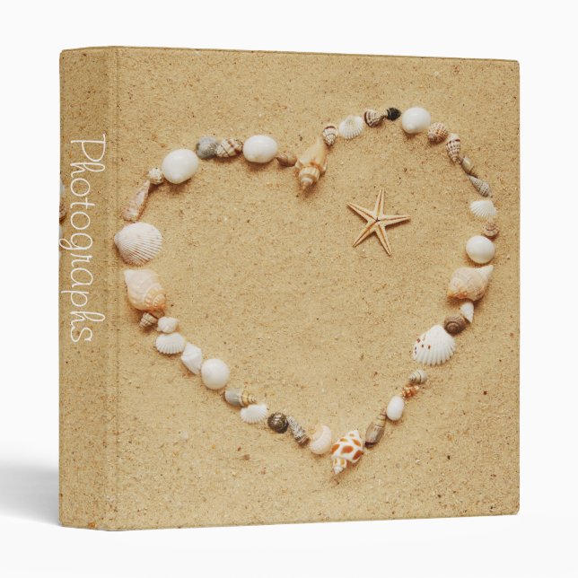 Seashell Heart with Starfish 1" Photo Album Binder (Front/Spine)