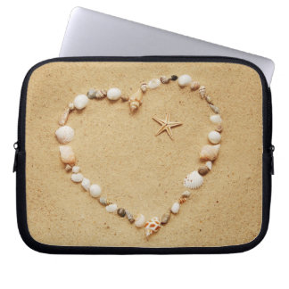 Seashell Heart with Starfish Laptop Sleeve