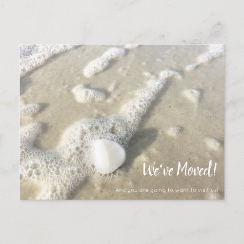 Seashell In Ocean Weve Moved Announcement Postcard