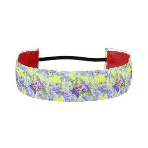 Seashell in sea blue purple watercolor painting athletic headband