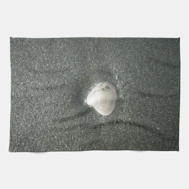 Seashell in the Sand: A Salty Souvenir Towel (Horizontal)