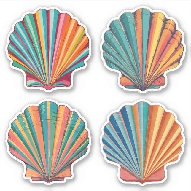 Seashell Kaleidoscope Sticker (Front)