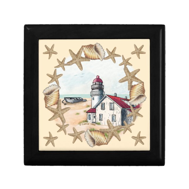 Seashell Lighthouse Keepsake Box (Front)