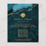 seashell logo on teal design flyer<br><div class="desc">beauty salon professional makeup artist flyer</div>