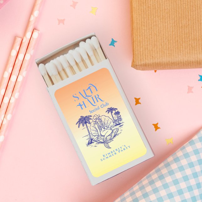 Seashell Mermaid Chic Coastal Blue Birthday Party Matchboxes (Creator Uploaded)