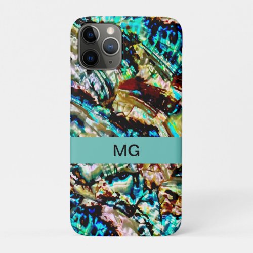 Seashell Monogram Artwork Pattern iPhone 11 Pro Case