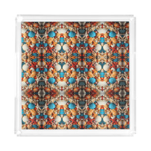 Seashell Mosaic Sherpa Throw Acrylic Tray
