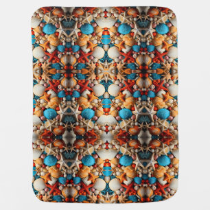 Seashell Mosaic Sherpa Throw Baby Blanket