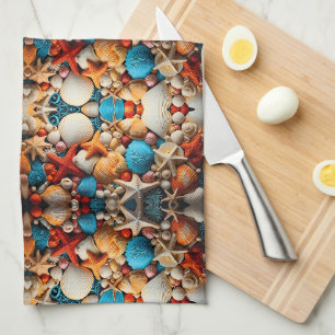 Seashell Mosaic Sherpa Throw Kitchen Towel