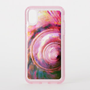 Seashell mother of pearl look tropical  pink speck iPhone XS case