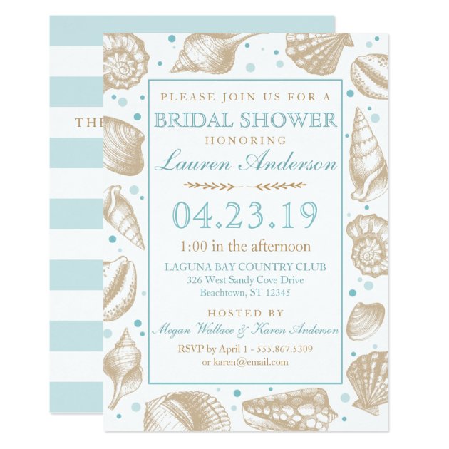 Seashell Nautical Beach Wedding | Bridal Shower Invitation