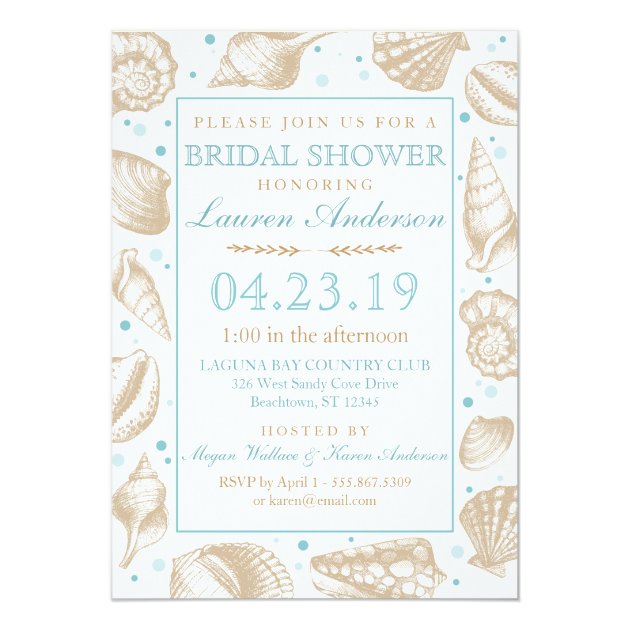 Seashell Nautical Beach Wedding | Bridal Shower Invitation
