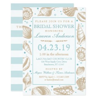 Seashell Nautical Beach Wedding | Bridal Shower Invitation