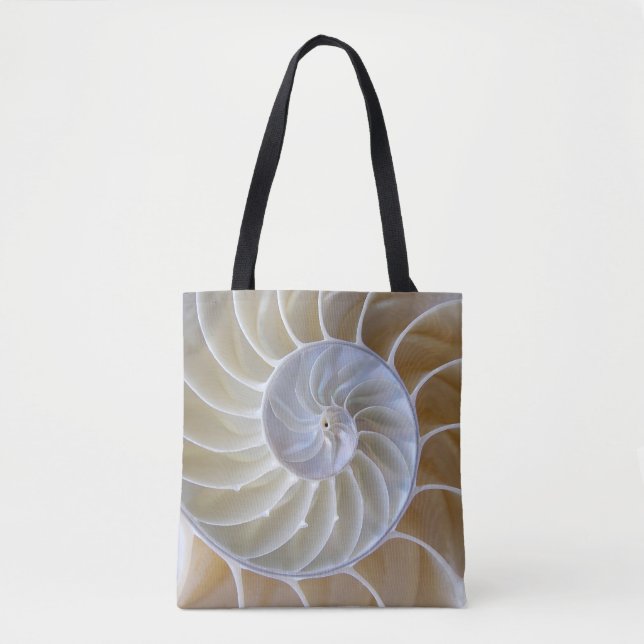 Seashell | Nautilus | Golden Spiral Tote Bag (Front)