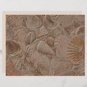 Seashell Ocean Beach Elegant Gold Sepia Decoupage