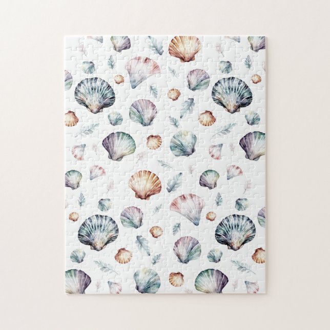 Seashell Ocean Beach Sea Shell Design 358 Jigsaw Puzzle (Vertical)