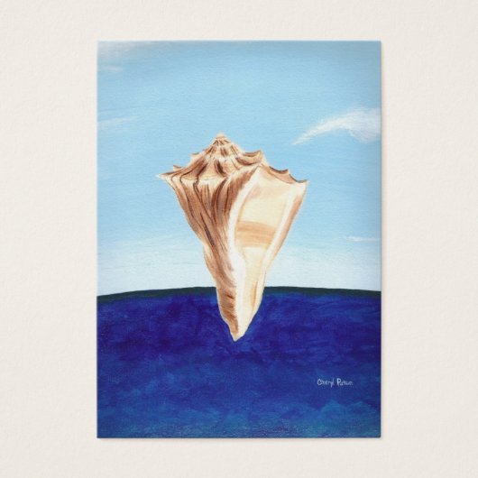 Seashell Ocean Blue Artist Trading Card (Front)