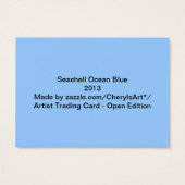 Seashell Ocean Blue Artist Trading Card (Back)