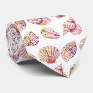 Seashell Ocean Nautical Pattern Neck Tie