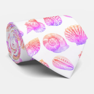 Seashell Ocean Nautical Pattern Neck Tie