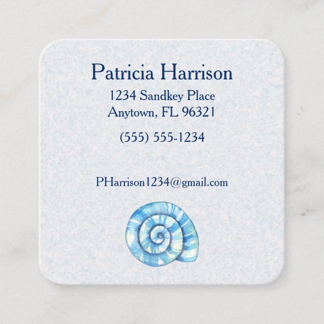 Seashell Ocean Themed Personalized Business Card (Front)