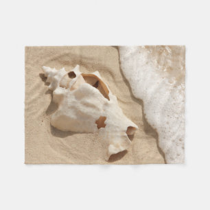 Seashell On Beach Grand Turk Caribbean Island Fleece Blanket