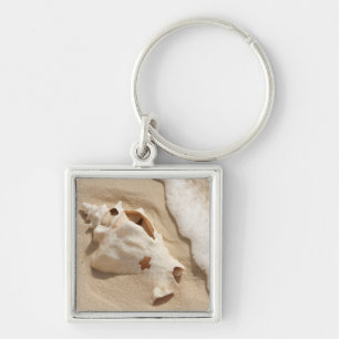 Seashell On Beach   Grand Turk Caribbean Island Keychain