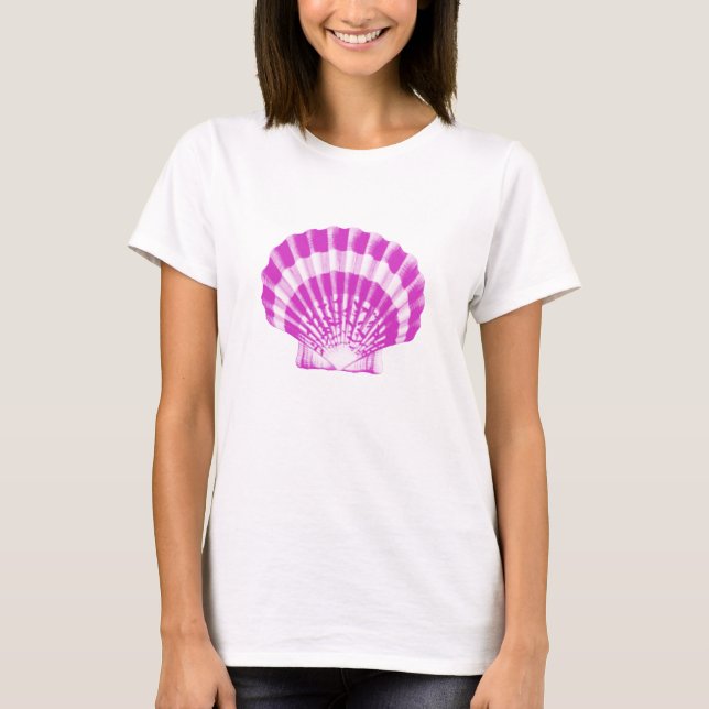Seashell - orchid and white T-Shirt (Front)
