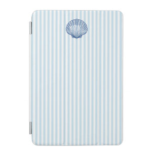 Seashell Painting Nautical Blue Stripe Preppy iPad Mini Cover