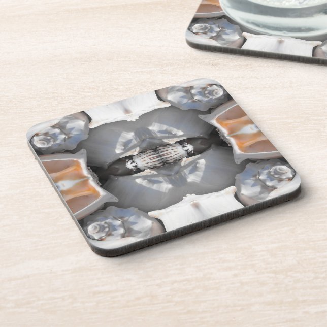 Seashell Pattern Drink Coaster (Left Side)