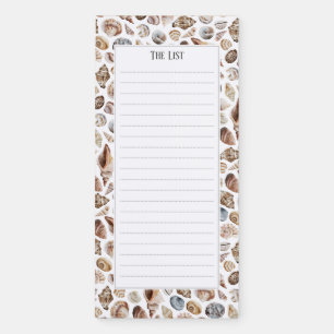 Seashell pattern magnetic notepad