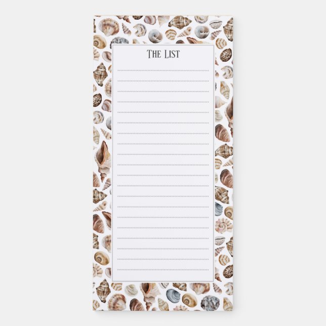 Seashell pattern magnetic notepad (Front)