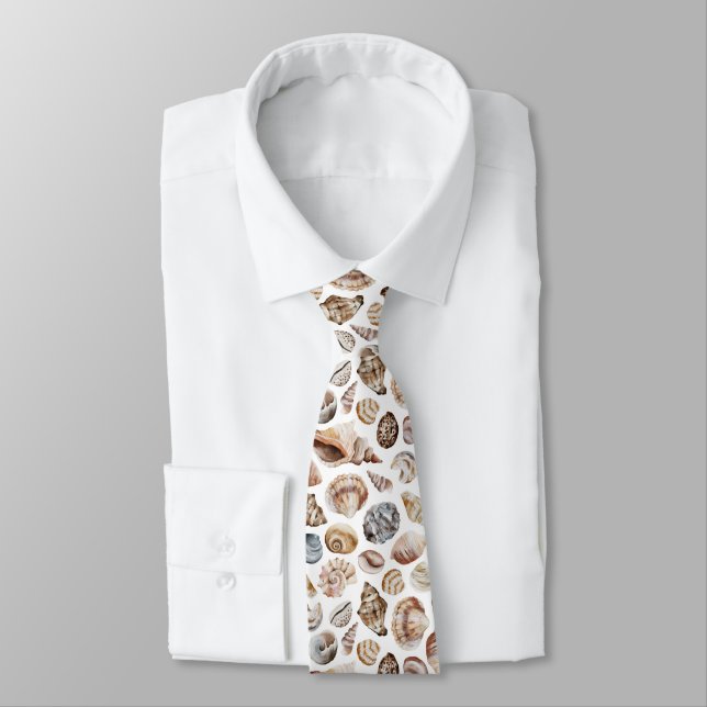 Seashell pattern neck tie (Tied)