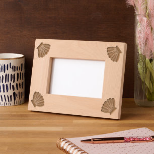 Seashell Pattern Wood Engraved Frames